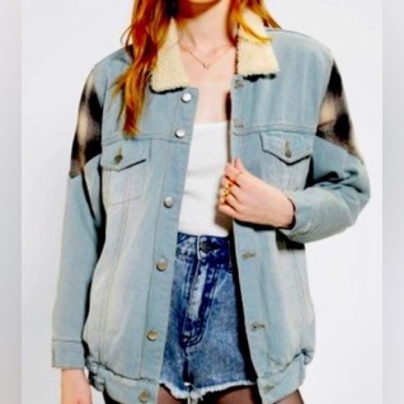 UNIF DENIM SHERPA JACKET - Picture 1 of 3
